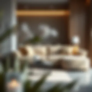 Elegant small sofa in a contemporary living space