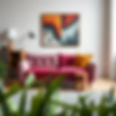 Stylish modern small sofa with vibrant colors