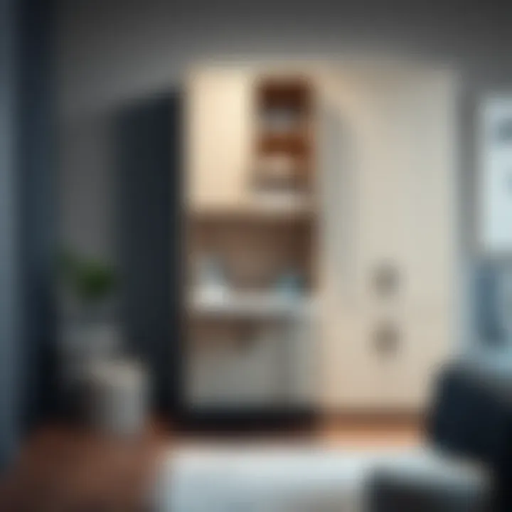 Space-saving solutions with a multifunctional ironing board cabinet