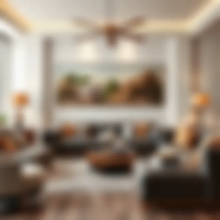 An elegant living space featuring modern sports sofas and stylish decor