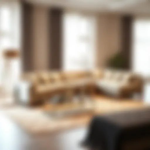 Elegant modern sofa set in a stylish living room