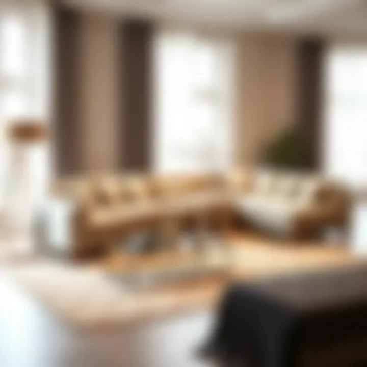 Elegant modern sofa set in a stylish living room