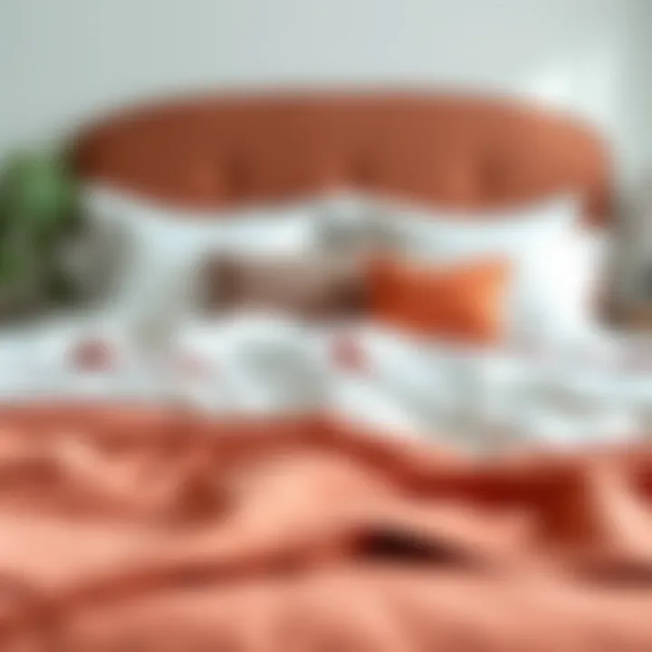 Stylish bedding arrangement with decorative pillows