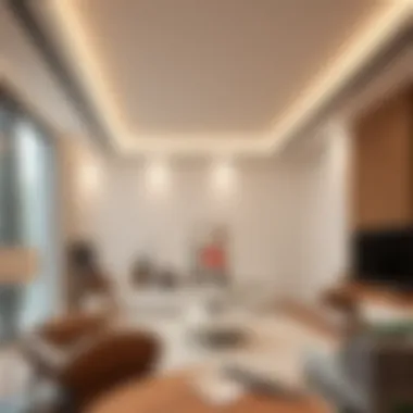 A modern interior enhanced by stylish water-resistant ceiling