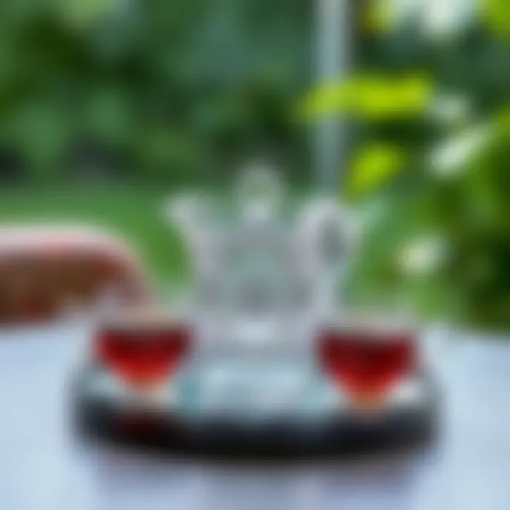 Elegant tea glass set showcasing intricate designs
