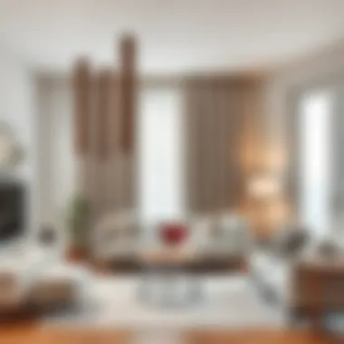Diverse interior styles featuring single panel curtains in various settings