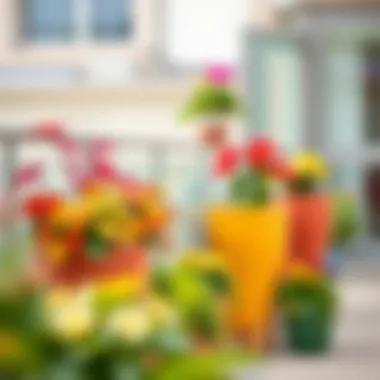 Vibrant Planters for a Lively Terrace Atmosphere Planters with colorful flowers enhancing terrace beautification