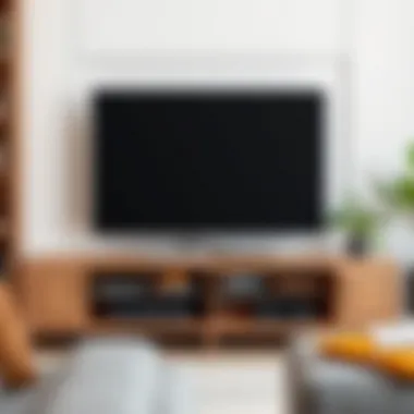 Functional TV unit with storage solutions.