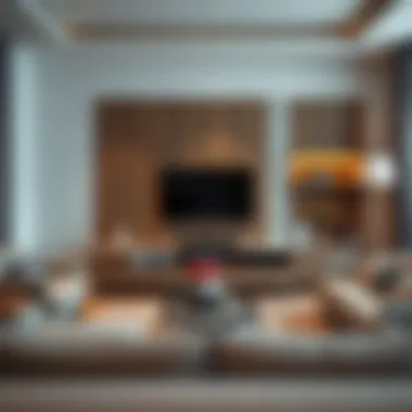 Stylish living room featuring a spacious TV unit.