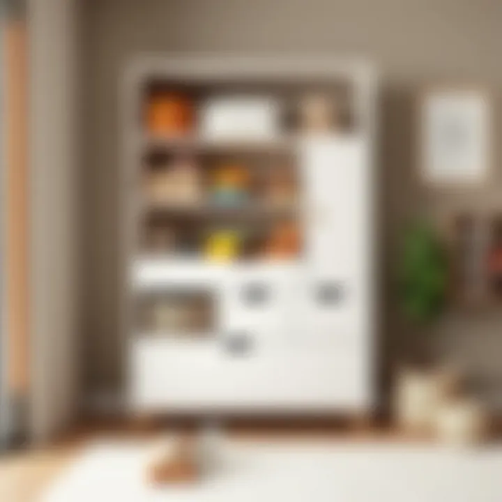 Stylish toy storage cabinet in a modern child's room