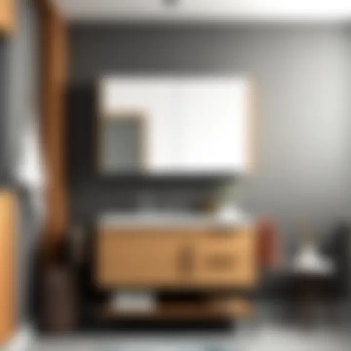 Trendy bathroom decor highlighting the functionality of a freestanding cabinet