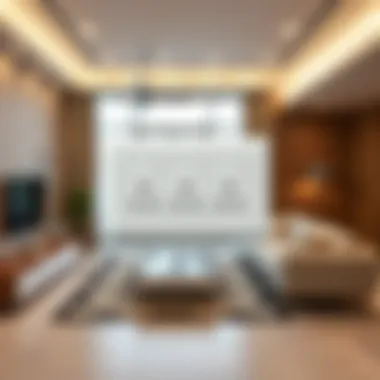 Stylish triple socket switch installed in a contemporary living space