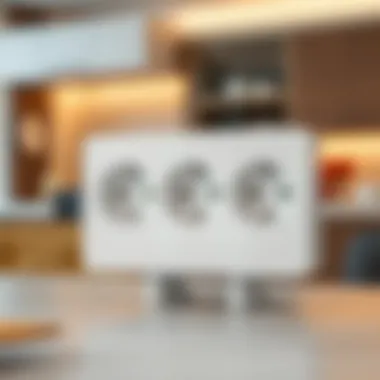 Close-up of a triple socket with safety features