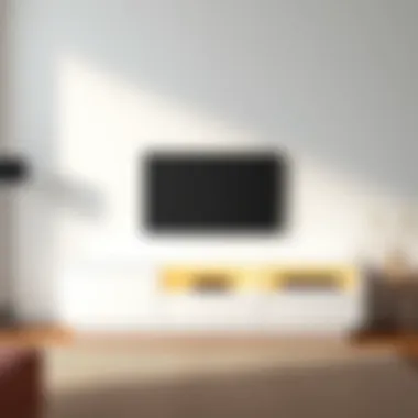 Minimalism Meets Functionality Minimalist TV stand showcasing sleek lines and functionality