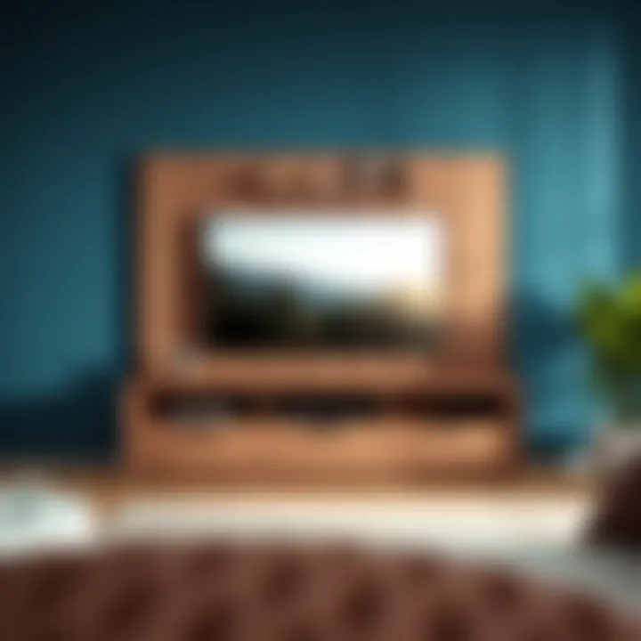 Versatile TV stand with storage solutions and decorative elements