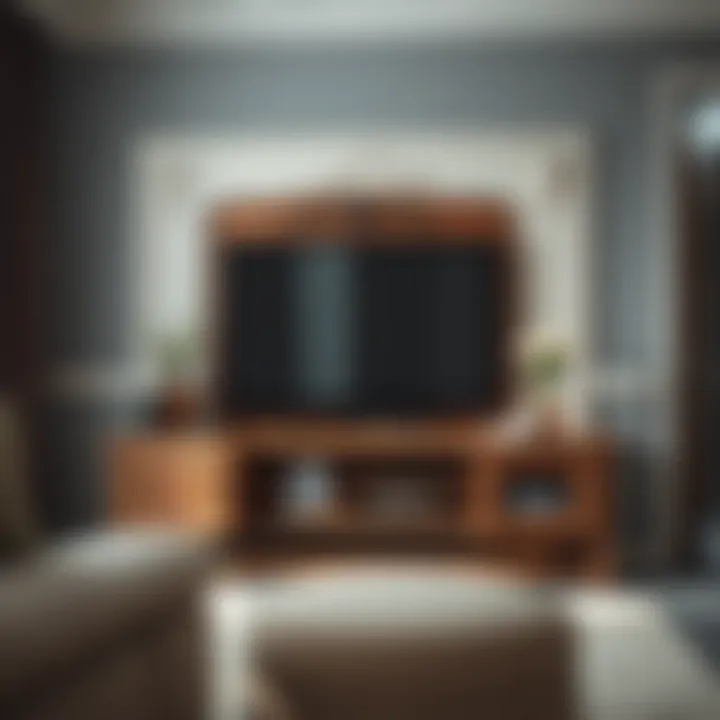 Elegant wooden TV stand showcasing decorative elements