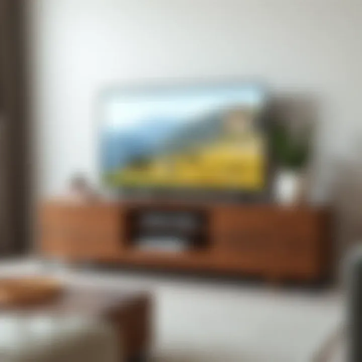 Functional TV stand with storage solutions