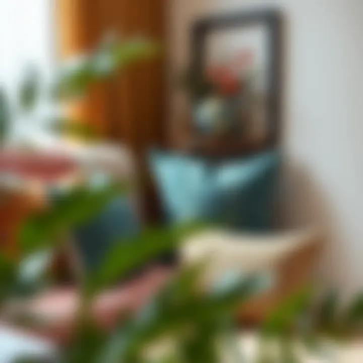 Cozy corner with decorative pillows