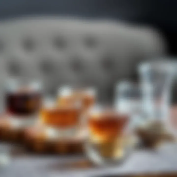 Variety of materials used in tea glass sets