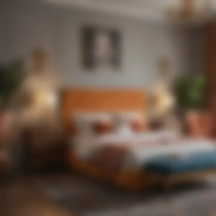 Rich color palette of a vintage-inspired bedroom