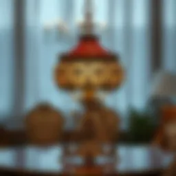 A vintage luxurious lamp with intricate design details