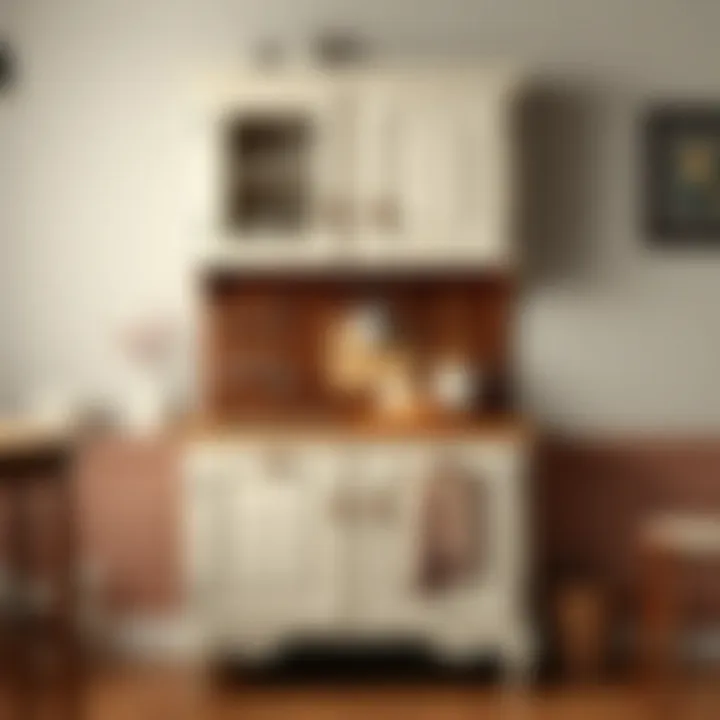 Charming small kitchen cabinet with vintage style