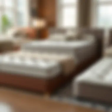 Different sizes of visco mattresses displayed together