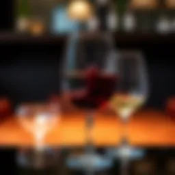 Elegant wine glasses showcasing unique designs