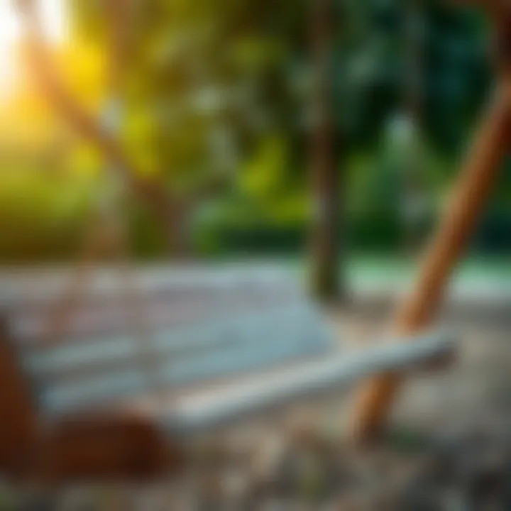 Close-up of high-quality wood used for swings