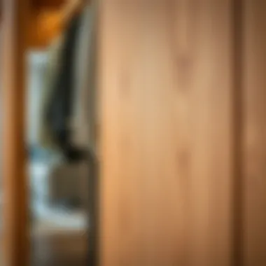 A close-up of high-quality materials used in wardrobe construction.