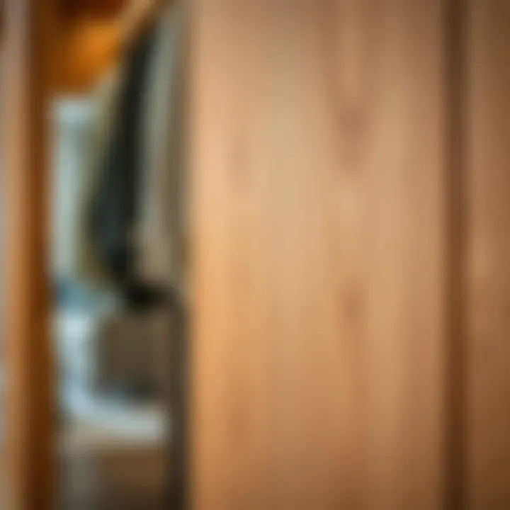 A close-up of high-quality materials used in wardrobe construction.