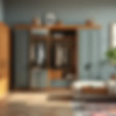 A range of wardrobe designs highlighting various styles and colors.