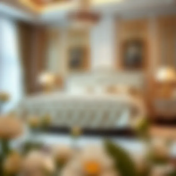 Elegant double bedspread in a luxurious setting