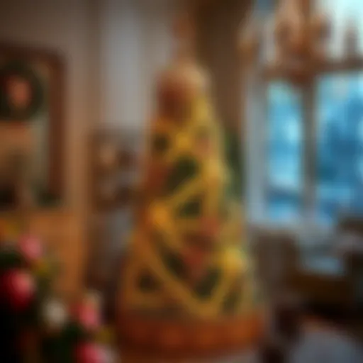 Elegant Christmas tree cover showcasing intricate designs