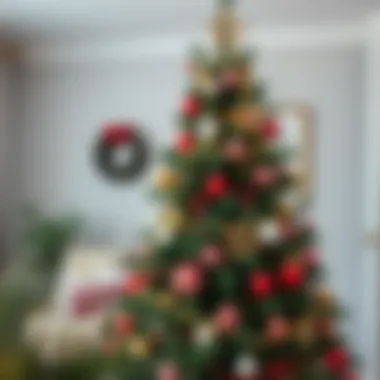 Festive patterns on a beautifully decorated tree cover