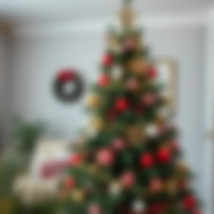 Festive patterns on a beautifully decorated tree cover